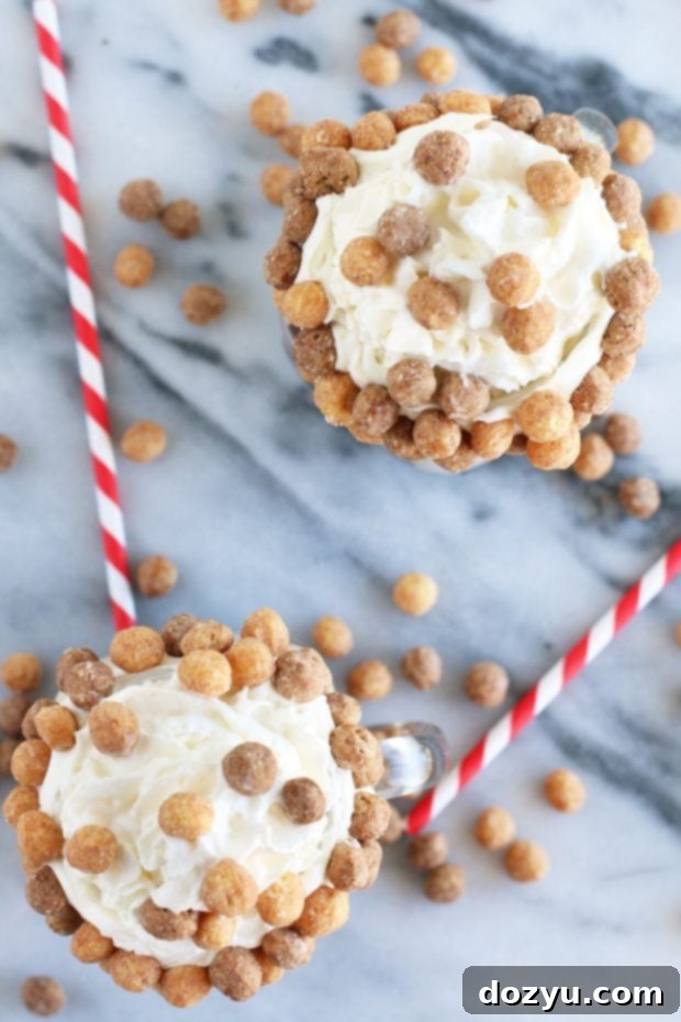 Boozy Reese's Puffs Cereal Milkshake