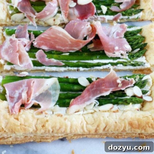 Asparagus Prosciutto Goat Cheese Puff Pastry Tart