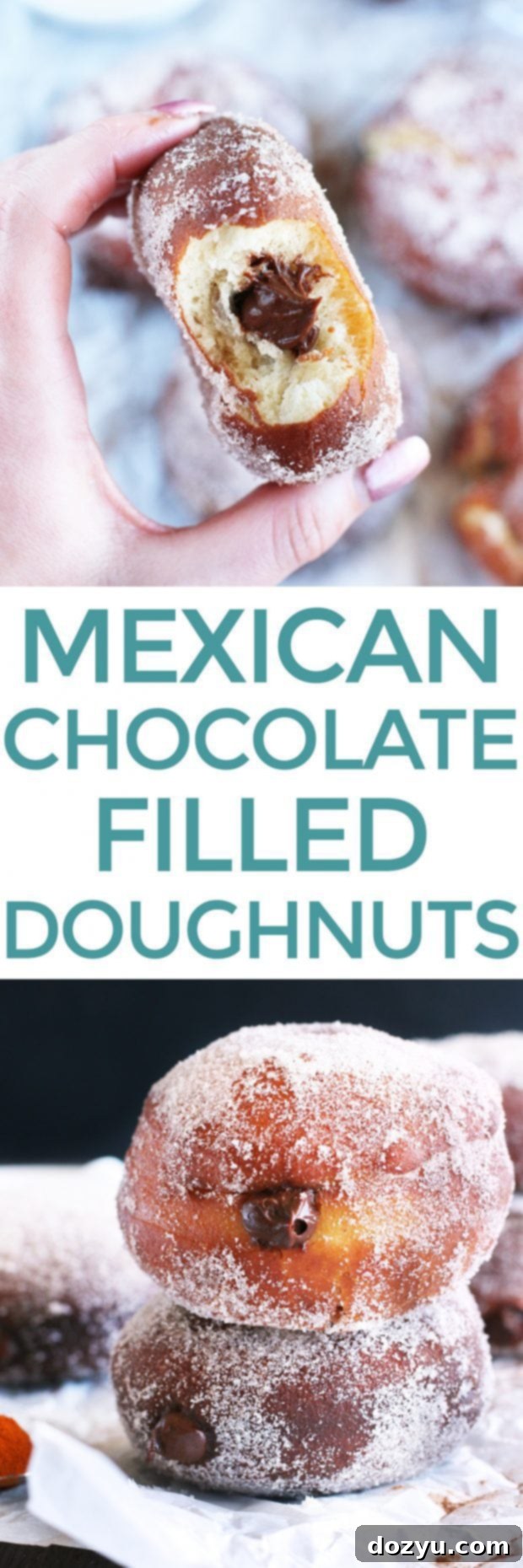 Mexican Chocolate Filled Doughnuts
