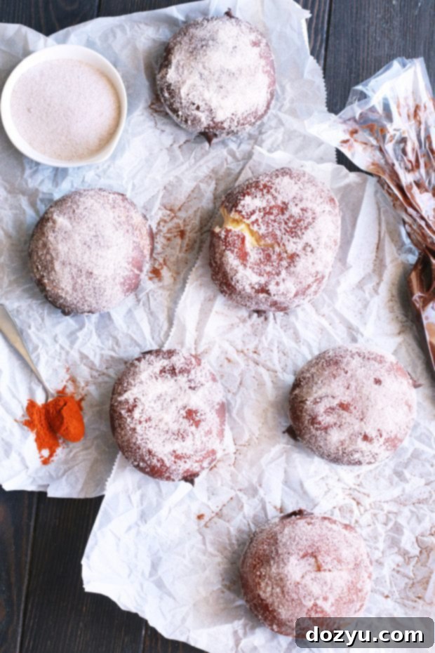 Mexican Chocolate Filled Doughnuts