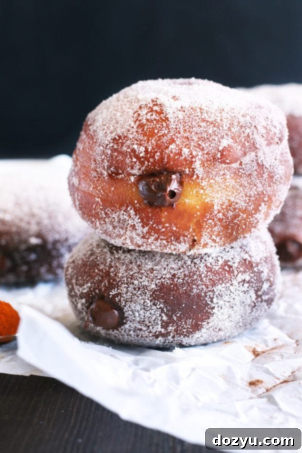 Mexican Chocolate Filled Doughnuts