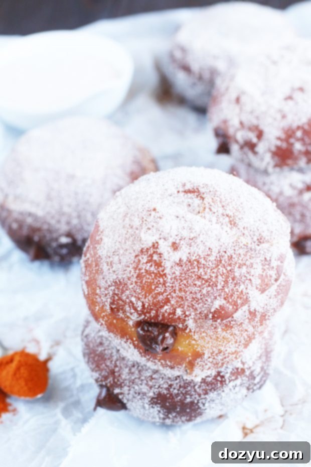 Mexican Chocolate Filled Doughnuts