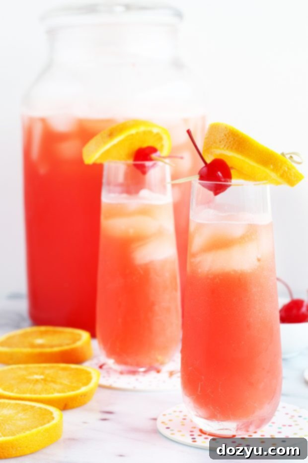 Tequila Sunrise Champagne Punch