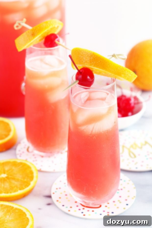 Tequila Sunrise Champagne Punch