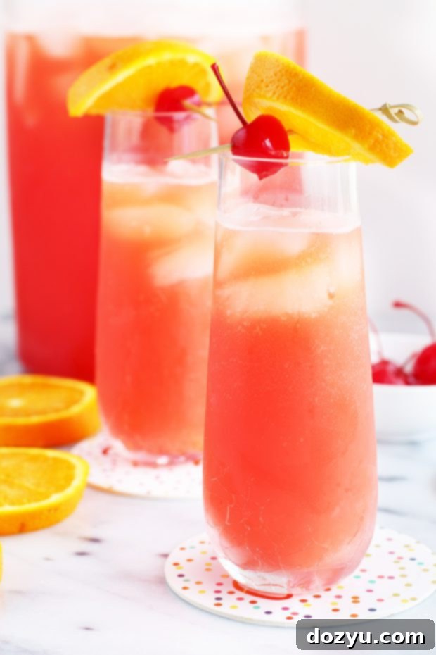 Glasses of sunrise tequila cocktail