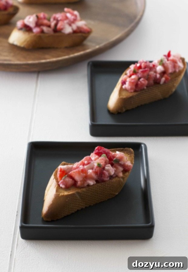 Strawberry Feta Salsa on Crostini