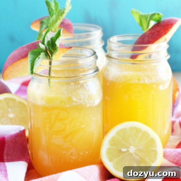 Sparkling Peach Vodka Lemonade
