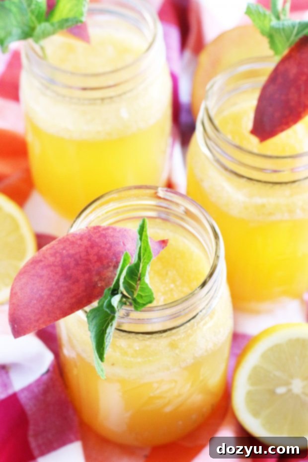 Sun-Kissed Peach Vodka Fizz 8 Sparkling Peach Vodka Lemonade