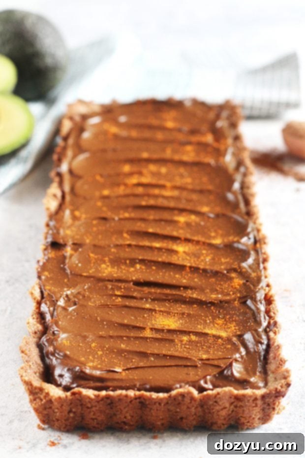 Spicy Chocolate Avocado Tart