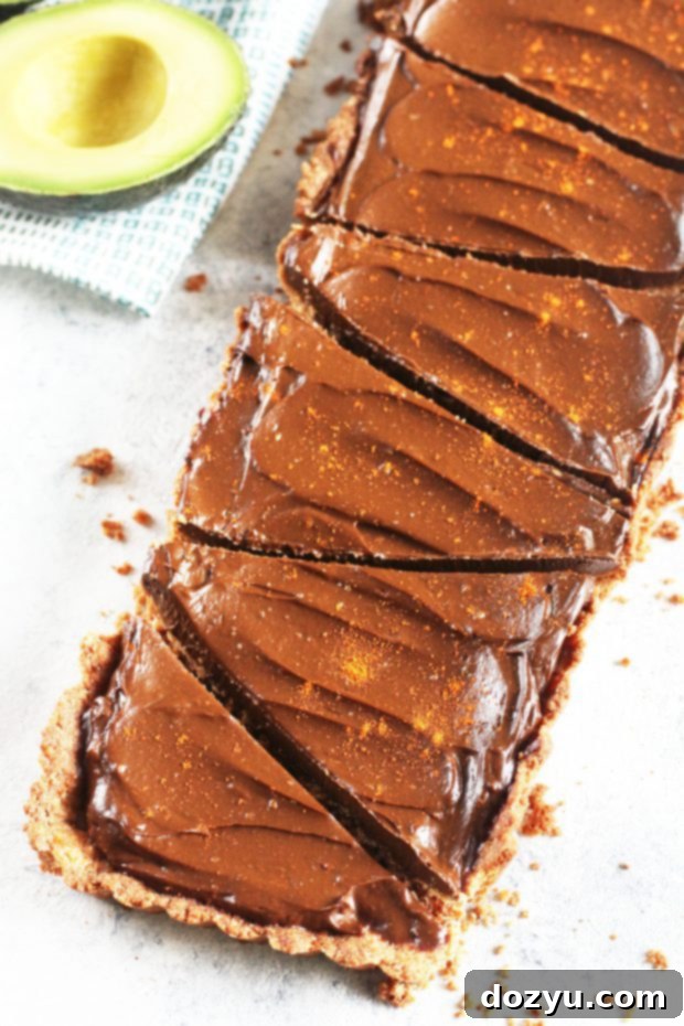 Spicy Chocolate Avocado Tart