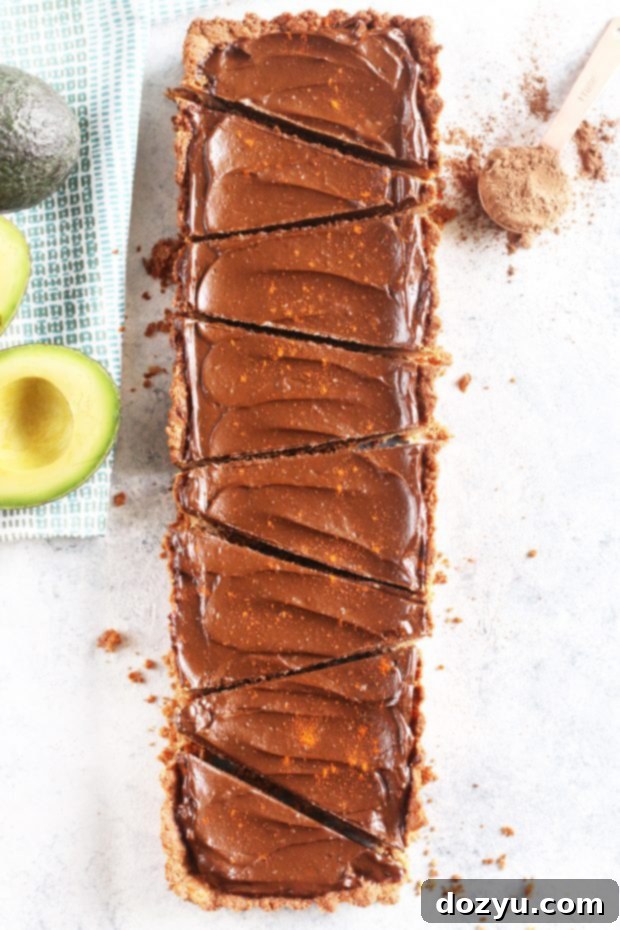Spicy Chocolate Avocado Tart