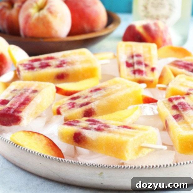Raspberry Peach Prosecco Popsicles