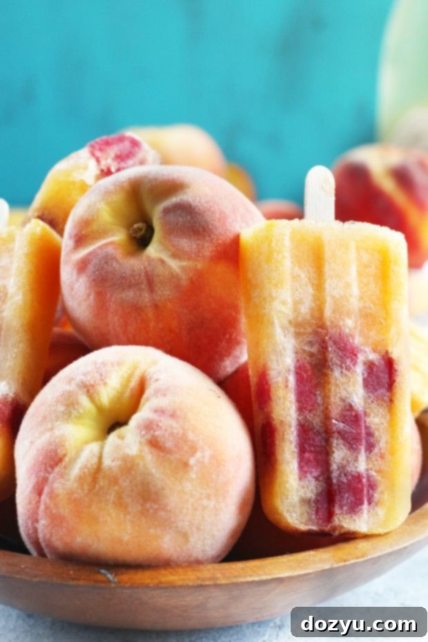 Raspberry Peach Prosecco Popsicles