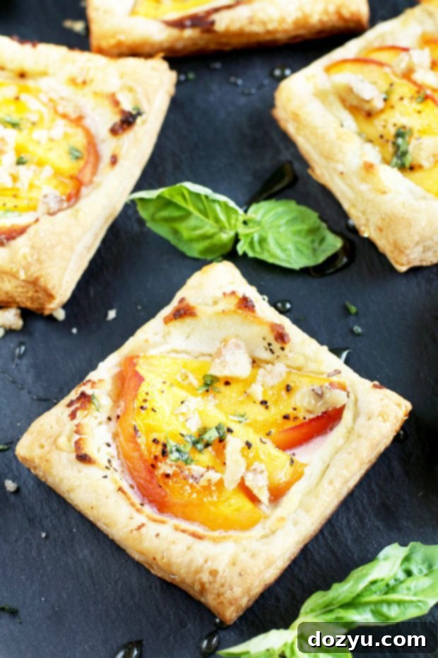 Fresh Peach Basil Goat Cheese Tarts 3 Preparing Peach Basil Goat Cheese Tarts for a dinner party