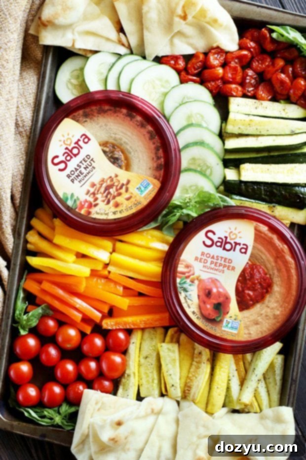 Summer Garden Veggie Hummus Platter 2 Summer Garden Vegetable Hummus Board