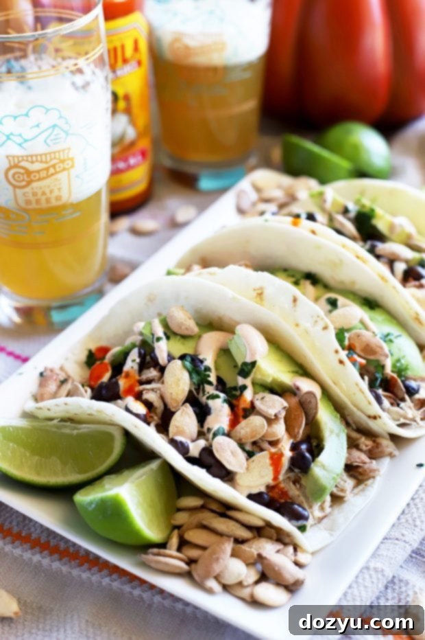 Autumn Spiced Chicken Tacos 2 Pumpkin Spice Chicken Tacos ready to be served