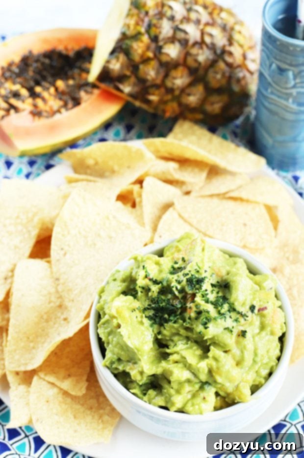 Freshly made Tropical Guacamole