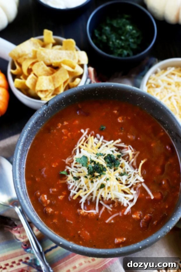 Slow Cooker Pumpkin Turkey Chili