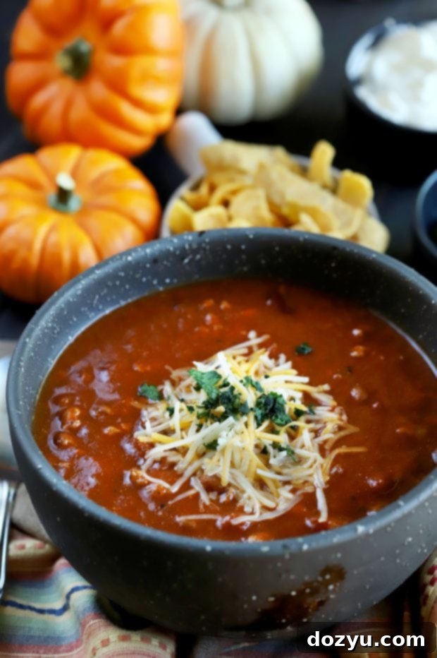 Slow Cooker Pumpkin Turkey Chili
