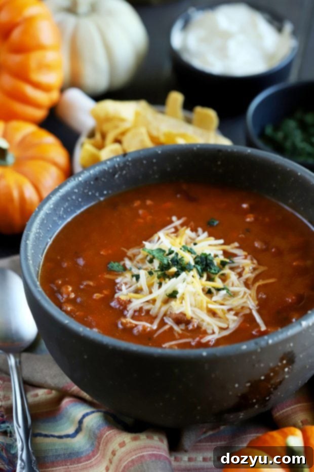 Slow Cooker Pumpkin Turkey Chili