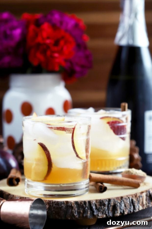 Spiced Plum Smash Cocktail garnishes