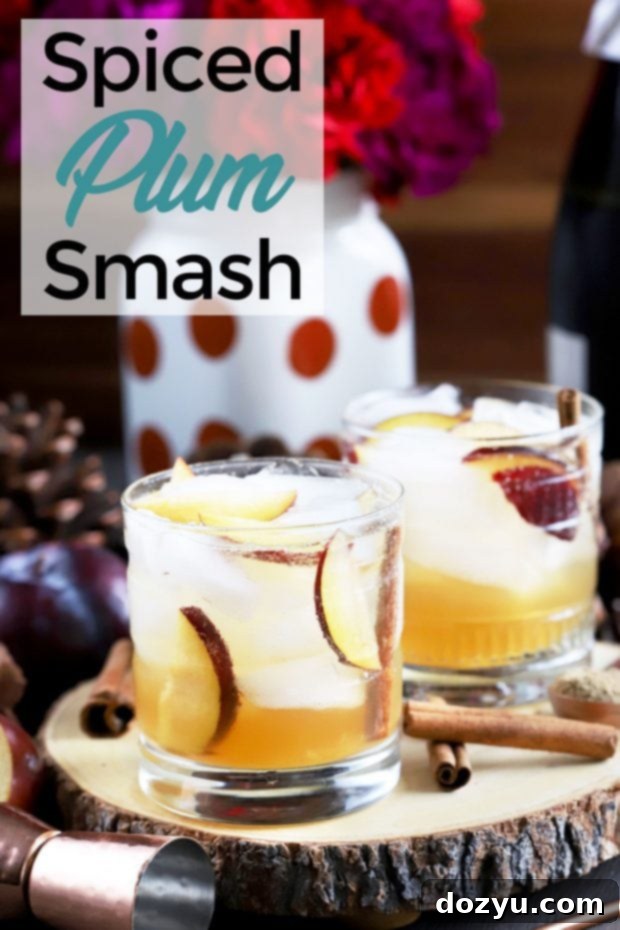Spiced Plum Smash Cocktail - Pinterest graphic