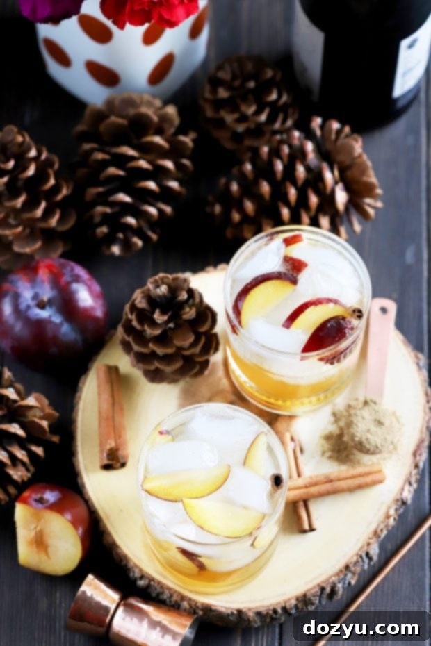 Spiced Plum Smash Cocktail in a glass