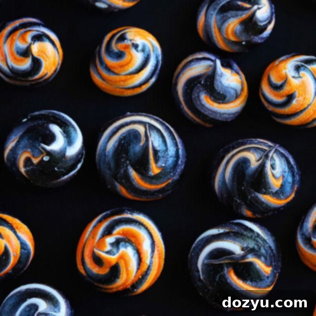 Spooky Halloween Meringue Swirls