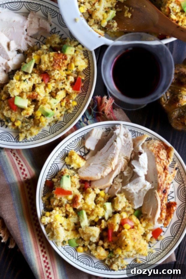 Southwestern Green Chile Cornbread Stuffing 3 Green Chile Cornbread Stuffing - perfect for family gatherings
