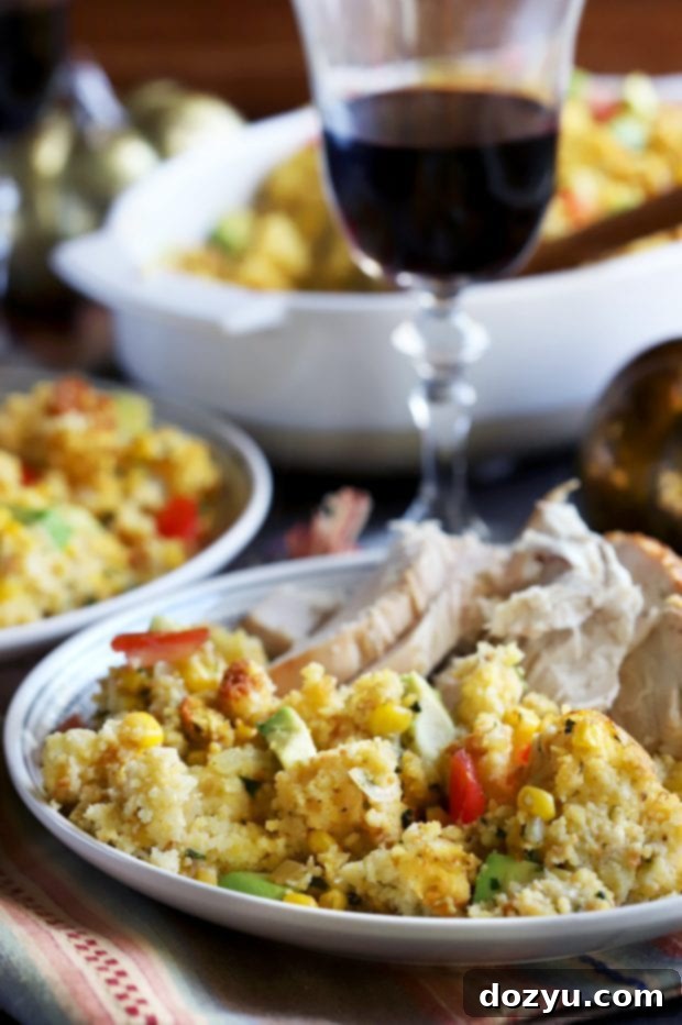 Southwestern Green Chile Cornbread Stuffing 6 Green Chile Cornbread Stuffing with bold flavors