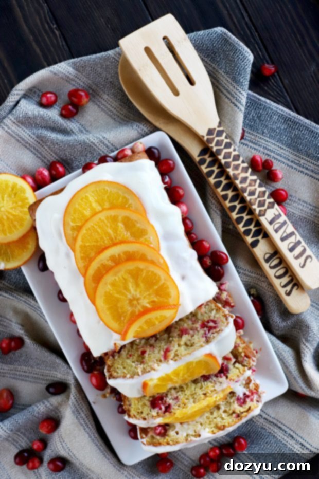 Ginger Cranberry Orange Loaf Cake