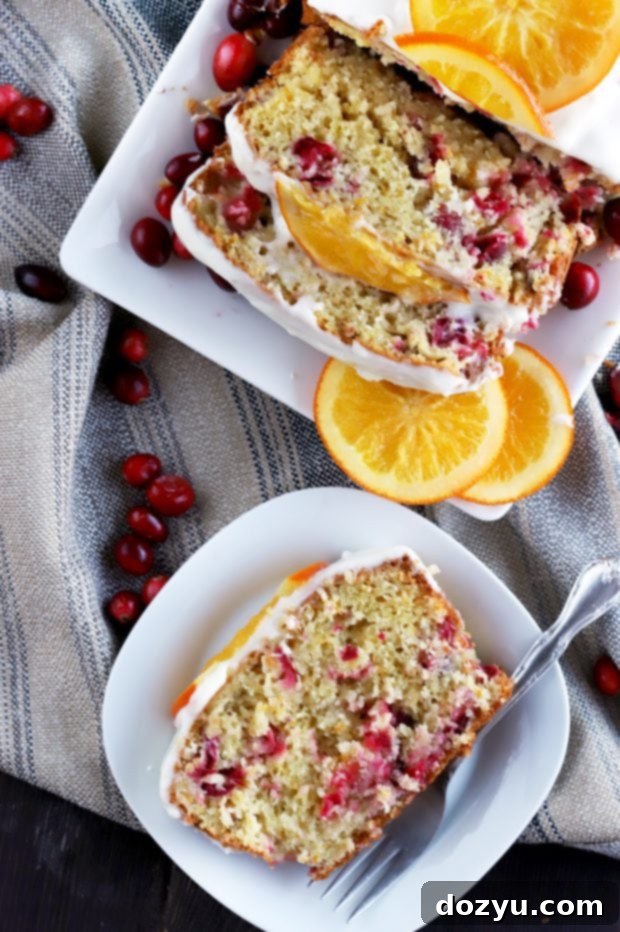 Ginger Cranberry Orange Loaf Cake