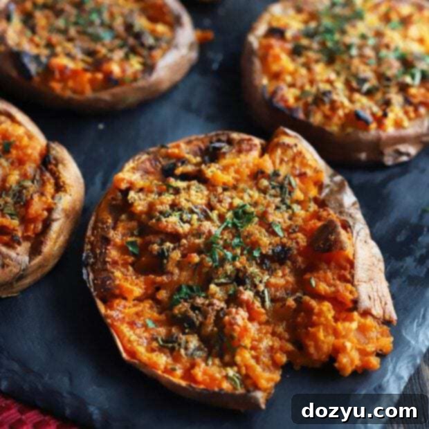 Chook Smashed Sweet Potatoes with Fresh Herbs and Garlic