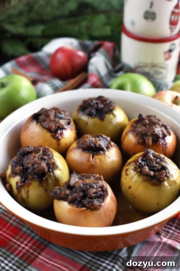Baking ingredients for Stuffed Baked Apples including dates and spices