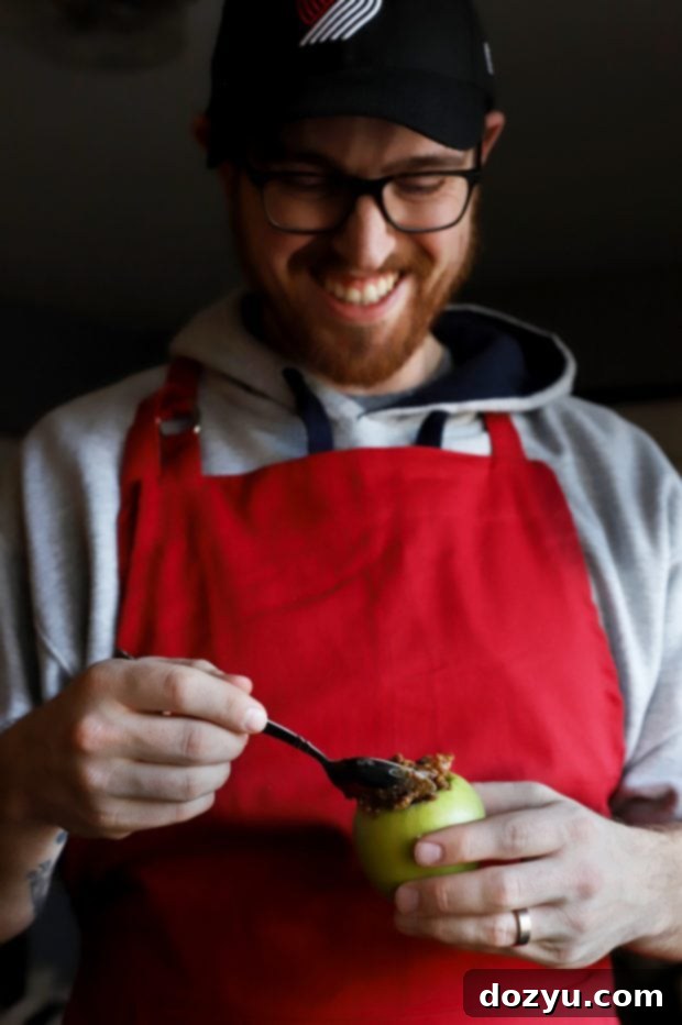 Stuffed Baked Apples cooling, ready to be served