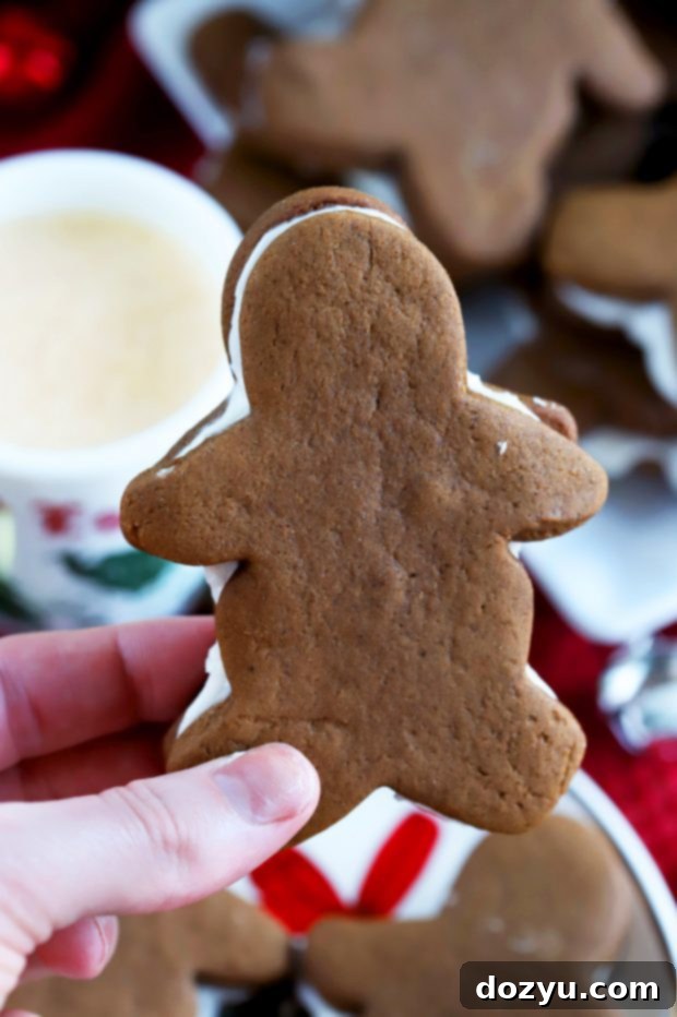 Chewy Gingerbread Cookies with Luscious Eggnog Cream 3 Soft Chewy Gingerbread Cookies with Eggnog Filling