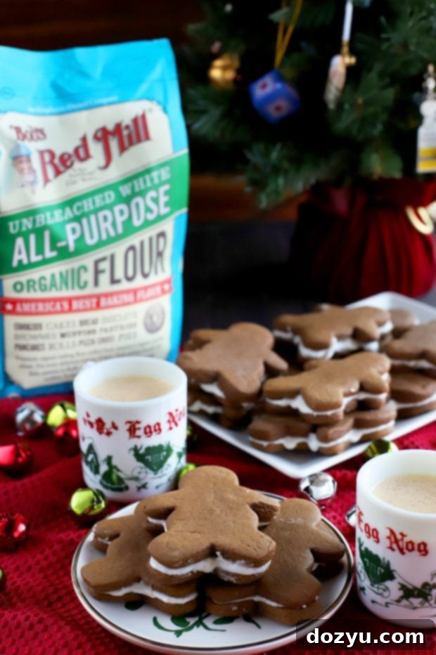 Chewy Gingerbread Cookies with Luscious Eggnog Cream 8 Soft Chewy Gingerbread Cookies with Eggnog Filling