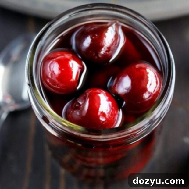 Homemade Brandy Cherries with Rum