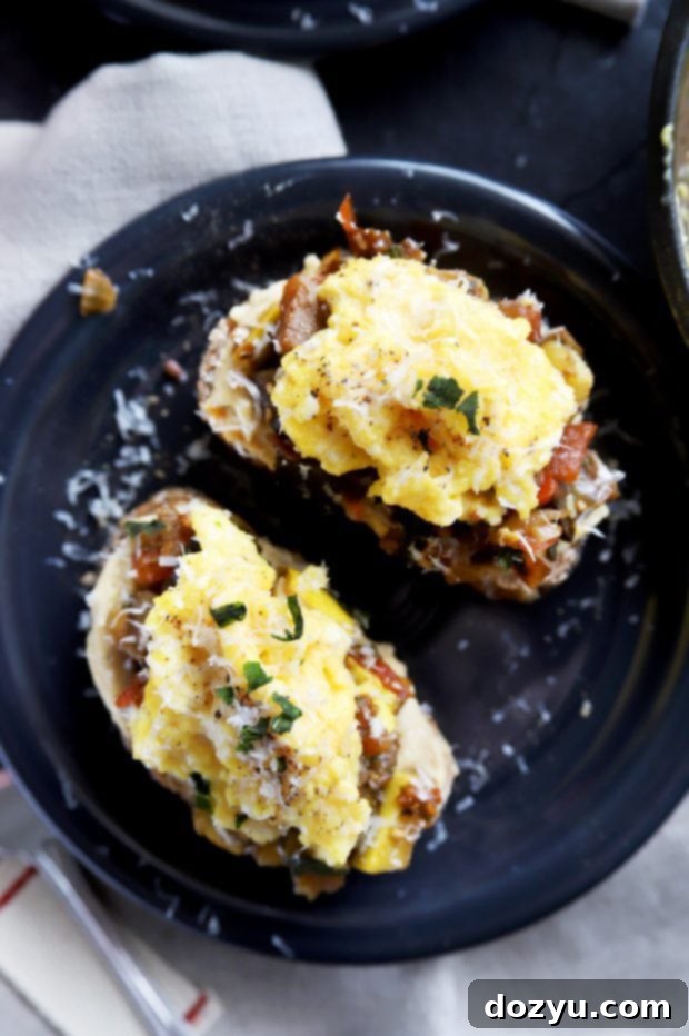 Ratatouille Hummus Toast with Soft Scrambled Eggs
