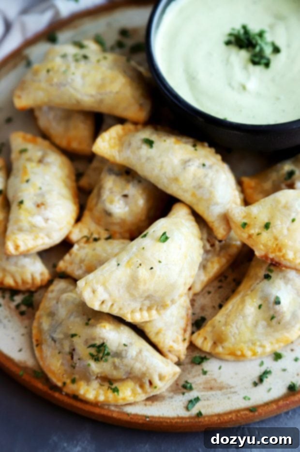 Butternut Squash Goat Cheese Empanadas with Avocado Dipping Sauce