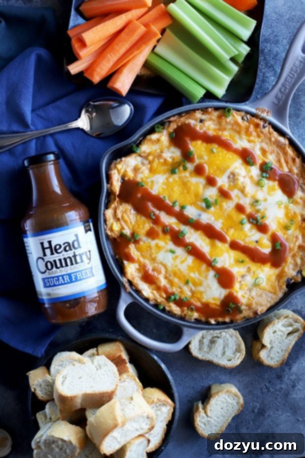 Skillet Fiesta Chicken Dip 2 Skillet Southwestern BBQ Chicken Dip with tortilla chips