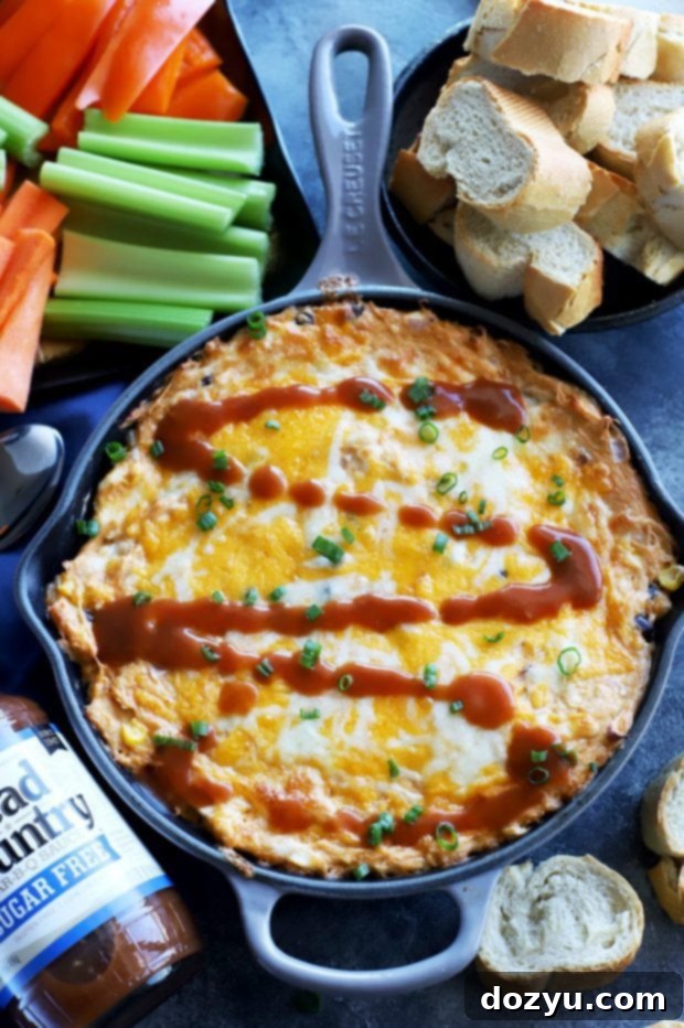 Skillet Fiesta Chicken Dip 9 Freshly chopped red onion and corn kernels