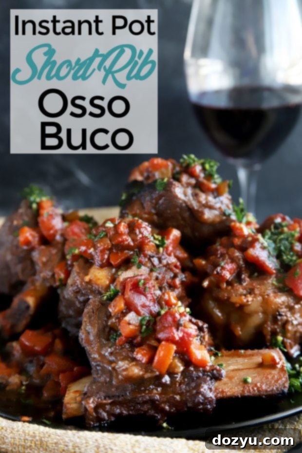 Instant Pot Fall-Off-The-Bone Short Rib Osso Buco 11 Pinterest graphic for Instant Pot Short Rib Osso Buco recipe