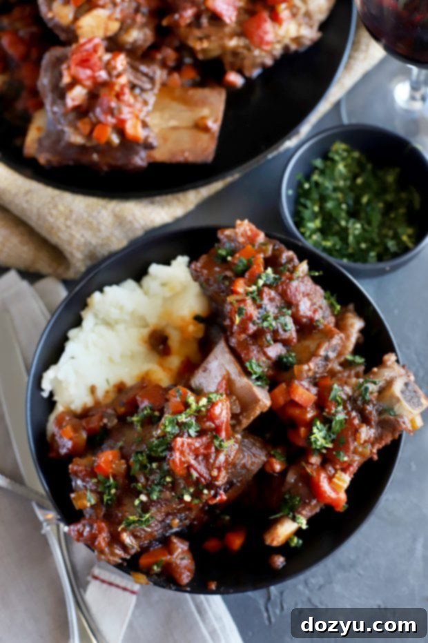 Instant Pot Fall-Off-The-Bone Short Rib Osso Buco 8 Short ribs simmering in the Instant Pot