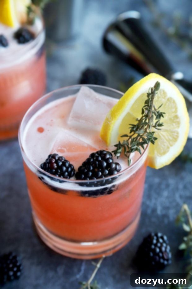 The Bramble & Thyme Irish Whiskey Sour 4 Blackberry Thyme Irish Whiskey Sour