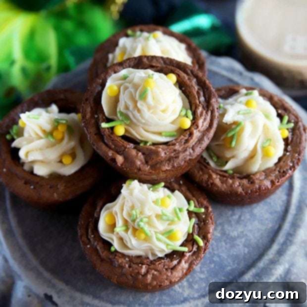 Espresso Brownie Cups With Bailey's Buttercream Frosting