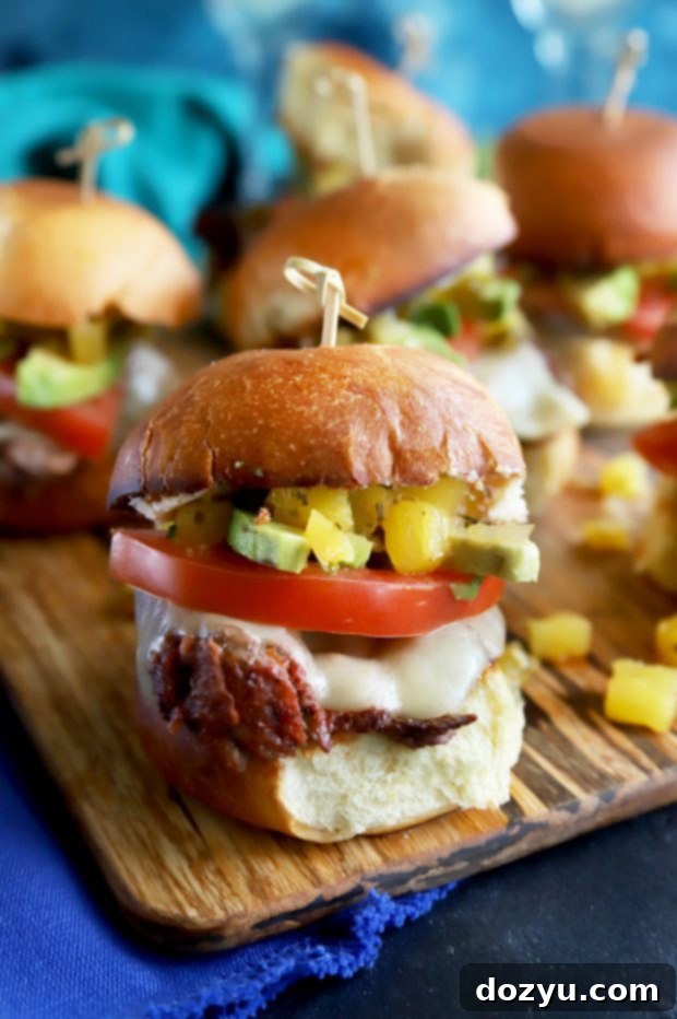 Carne Asada Torta Sliders ingredients close up