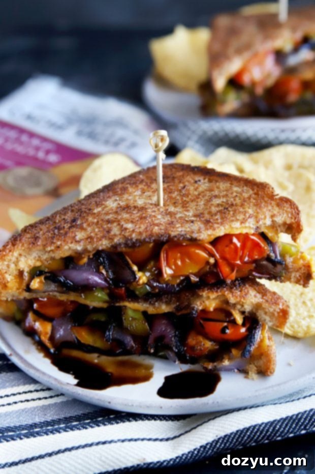 Stacked up gourmet grilled cheese sandwich