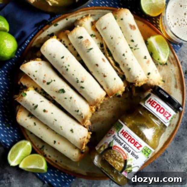 Creamy Salsa Verde Chicken Baked Taquitos thumbnail image