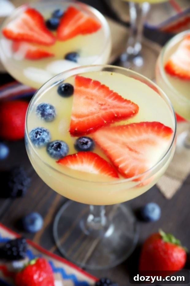 Patriotic Brunch Punch 4 Fresh fruit and berries cocktail, ideal for summer gatherings